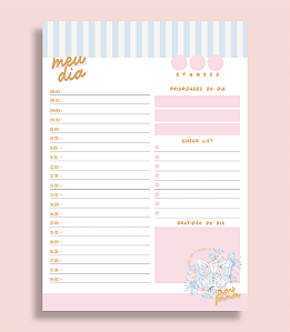 Planner diário de mesa - Listras