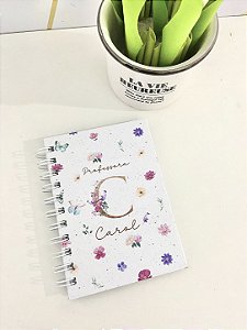 Caderninho dia dos professores capa personalizada com inicial