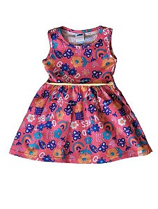 Vestido cavado estampa flores