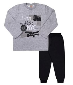 Conjunto moletom masculino estampa skate