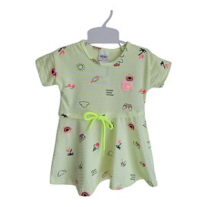 Vestido estampa com listras