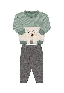 Conjunto masculino moletom canelado
