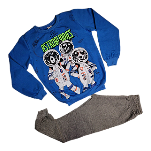 Conjunto moletom masculino estampa "astronautas"