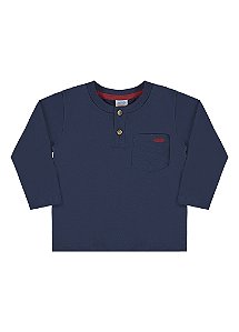 Camiseta manga longa gola padre