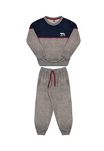 Conjunto masculino em pelinhos bordado Wolf