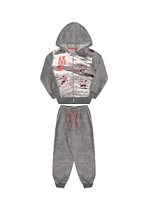 Conjunto masculino casaco e calça em pelinhos