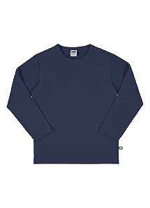 Camiseta manga longa masculina azul marinho