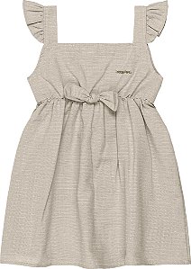 Vestido em sarja na cor creme