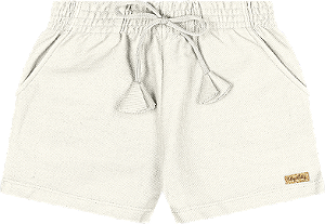 Shorts em moletinho sarjado rústico off white