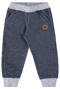 Calça em moletom jeans felpado