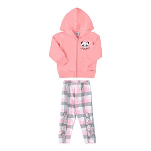Conjunto jaqueta e legging xadrez