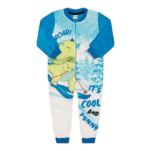 Macacão masculino em pelinhos com ziper