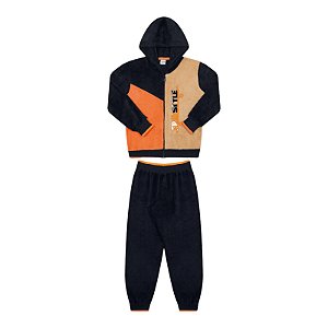 Conjunto masculino em pelinhos com capuz