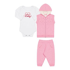 Conjunto feminino body com colete e calça,  com detalhes em pérolas