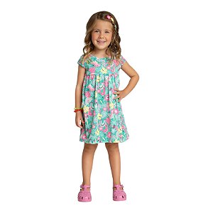 Vestido em meia malha dinossaurinhas