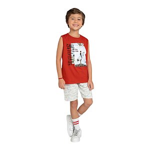 Conjunto regata em meia malha estampa surfista