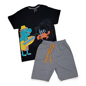 Conjunto masculino com estampa interativa fundo do mar