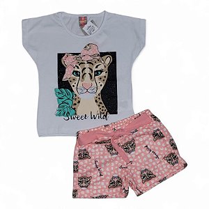 Conjunto feminino estampa oncinha