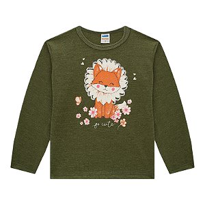 Blusa manga longa raposinha na cor verde