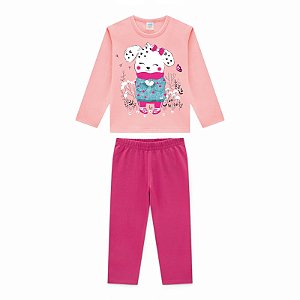 Conjunto camisa manga longa em cotton penteado e legging em cotton advance