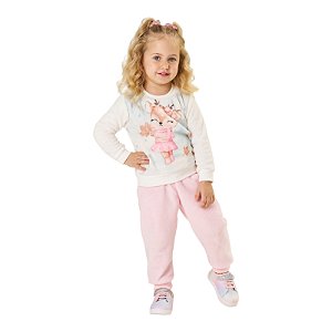 Conjunto em pelinhos estampa cervo fofo