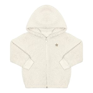 Casaco feminino em pelo alpaca com aplicação de estrelinha