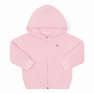 Casaco feminino em pelo alpaca com aplicação de estrelinha