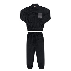 Conjunto em pelinhos com detalhe em ziper