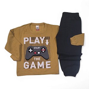 Conjunto moletom básico estampa gamer play