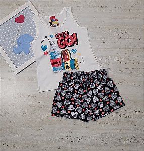 Conjunto camiseta e shorts estampado
