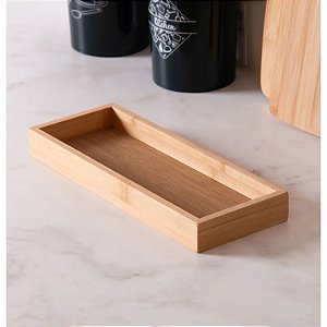 BANDEJA RETANGULAR NATURE EM BAMBU | 28x10,5x3cm - Lyor