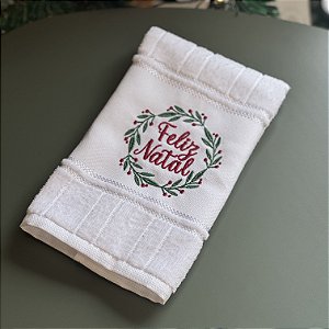 Kit com 03(três) Toalhas de Lavabo Bordada 30x45cm - Natal: Feliz Natal | JADE SOUL