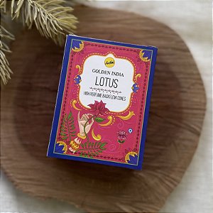 Incenso de Cone Indiano - 10 cones | Lotus - Golden India