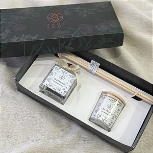 Kit Presente Mini | Bamboo Herbal - Difusor de Aromas 100ml e Vela Aromática 60g - Jade Soul