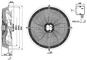 Ventilador motor axial 630mm 3F S6D630AN0903 c/ grade - EBM