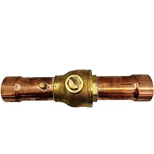 Valvula esfera com valv. Schrader BVSS-218 2.1/8 solda - Emerson