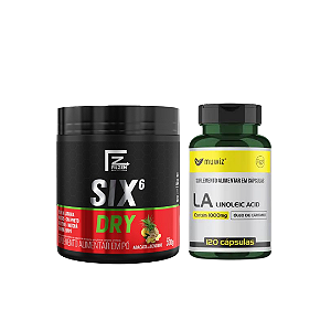 SECA BARRIGA ( sem cafeina ) Six dry 300g + óleo de Cartamo 120 caps