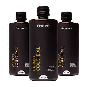Kit 3 Ouro Coloidal 500ml Almacura