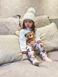Pijama Infantil Ursas Polaroide de Soft Sublimado