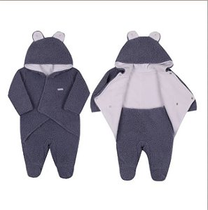 Macacao Longo Bebê Inverno Unissex Peluciado Paraiso