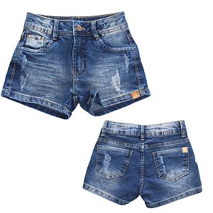 Shorts Feminino Pedro e Maria Azul-Tamanho:8