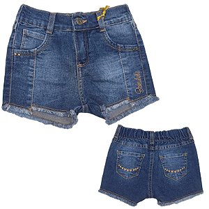 Short Jeans Feminino Cor:Azul;Tamanho:3