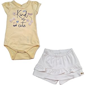 Conjunto Feminino Glinny  Amarelo-Tamanho:PB