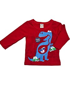 Camiseta Meia Malha Dino Vermelho - P