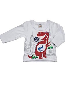 Camiseta Meia Malha Dino Branco -  P