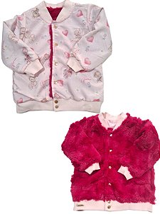 Casaco Feminino Dupla Face Rosa - M