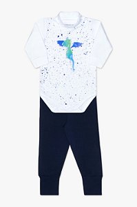 Conjunto de body térmico amigo dragão para bebê Dedeka