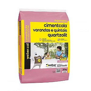 CIMENTO COLA USO INTERNO E EXTERNO PARA PISO CERAMICO 20KG AC-II VARANDAS E QUINTAIS QUARTZOLIT