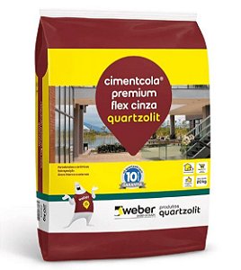 CIMENTO COLA PORCELANATO E PISO SOBRE PISO PARA USO INTERNO E  EXTERNO NA COR CINZA 20KG QUARTZOLIT