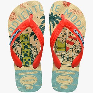 Chinelo Havaianas kids Infantil Minecraft Azul Original